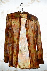 Image showing vintage shirt 70s in orange and yellow 