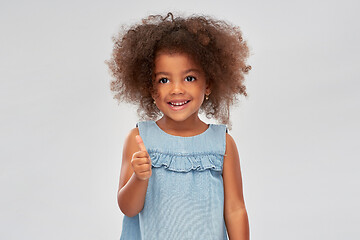 Image showing little african american girl showing thumbs up