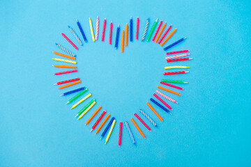 Image showing frame of birthday candles in shape of heart