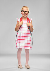 Image showing happy student girl with school bag