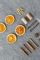 Image showing dry orange, cinnamon, clove, anise and cardamom