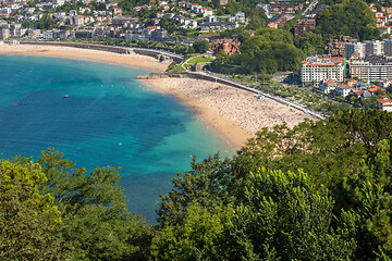 Image showing Aerial view of San Sebastian, Donostia, Spain on a beautiful summer day