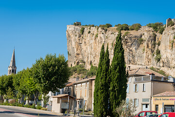 Image showing MORNAS, FRANCE - JULY 19, 2020: The Fortress of Mornas, France on a beautiful summer day