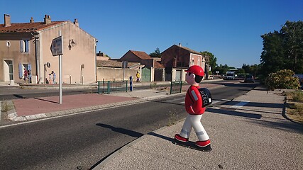 Image showing MORNAS, FRANCE - JULY 19, 2020: City view in Mornas, France on a beautiful summer day