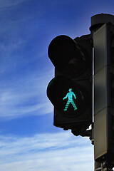 Image showing Green Pedestrian Traffic Light