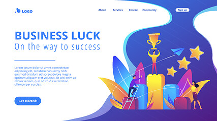 Image showing Key to success concept landing page.
