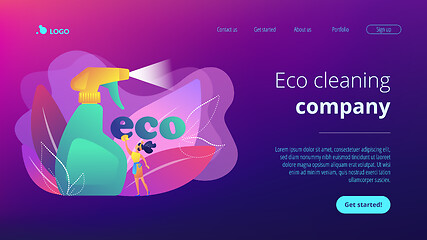 Image showing Green cleaning concept landing page.