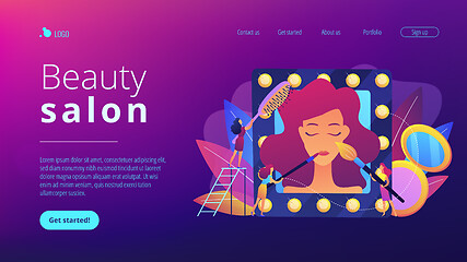 Image showing Beauty salon concept landing page.