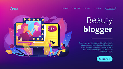 Image showing Beauty blogger concept landing page.