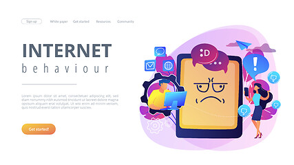 Image showing Internet trolling concept landing page.