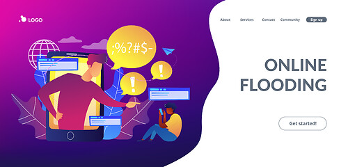 Image showing Cyberbullying concept landing page.