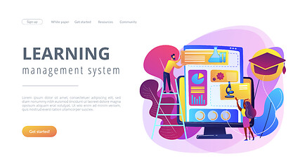 Image showing Learning management system concept landing page.