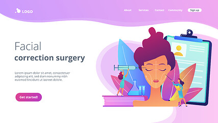 Image showing Facial contouring concept landing page.