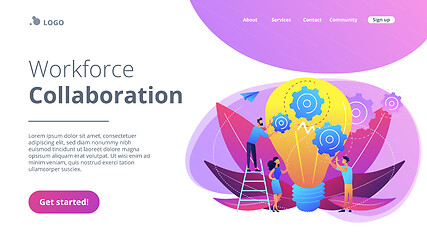 Image showing Teamwork concept landing page.