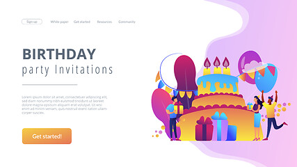 Image showing Birthday party concept landing page.