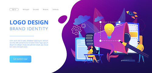 Image showing Brand identity concept landing page.