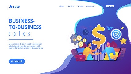 Image showing Business-to-business sales concept landing page.