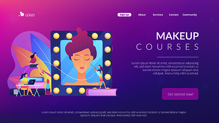 Image showing Makeup courses concept landing page.