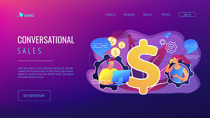 Image showing Conversational sales concept landing page.