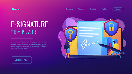 Image showing Electronic signature concept landing page.