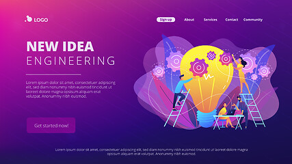 Image showing New idea engineering concept landing page.