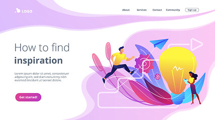 Image showing Creative inspiration concept landing page.