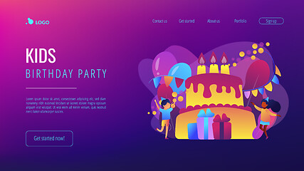 Image showing Kids birthday concept landing page.