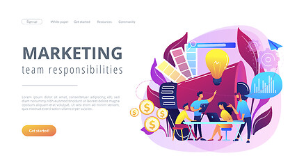 Image showing Digital marketing team concept landing page.