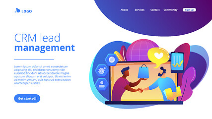 Image showing Customer Relationship Management concept landing page.