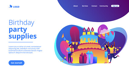 Image showing Birthday party concept landing page.