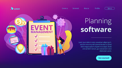 Image showing Event management concept landing page.