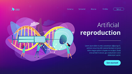 Image showing Artificial reproduction concept landing page.