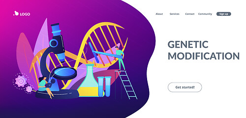 Image showing Genetic engineering concept landing page.