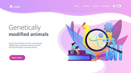 Image showing Genetically modified animals concept landing page.