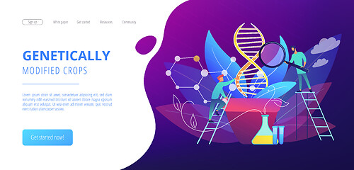Image showing Genetically modified plants concept landing page.