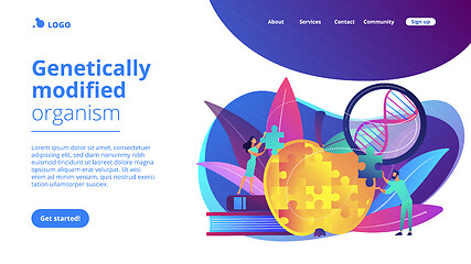 Image showing Genetically modified organism concept landing page.