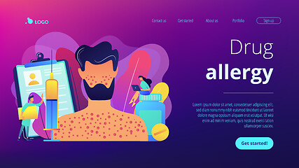 Image showing Drug allergy concept landing page.