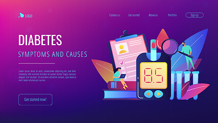 Image showing Diabetes mellitus concept landing page.