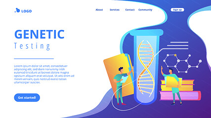 Image showing Genetic testing concept landing page.