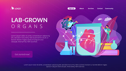 Image showing Lab-grown organs concept landing page.