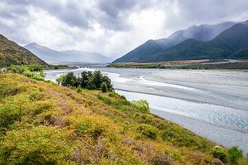 Image showing dramatic landscape scenery Arthur\'s pass in south New Zealand