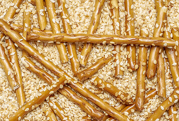 Image showing sesame sticks closeup