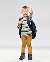 Image showing portrait of smiling boy with school backpack
