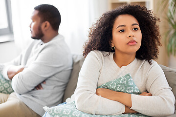 Image showing unhappy couple having argument at home