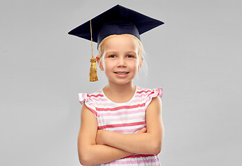 Image showing happy girl in bachelor hat or mortarboard