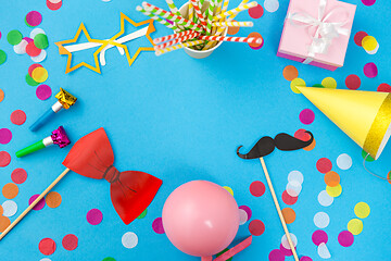 Image showing pink birthday gift and party props