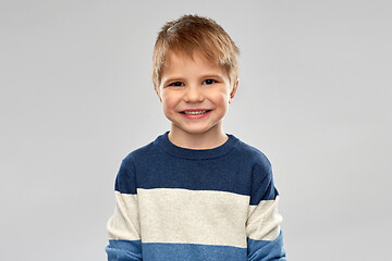 Image showing portrait of little boy in striped pullover