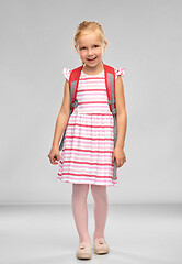 Image showing happy student girl with school bag