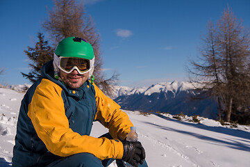 Image showing snowboarder portrait