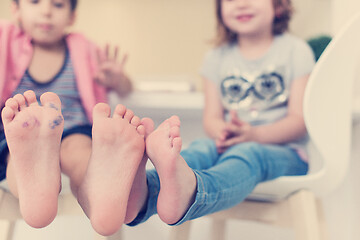 Image showing cute little brother and sister at home